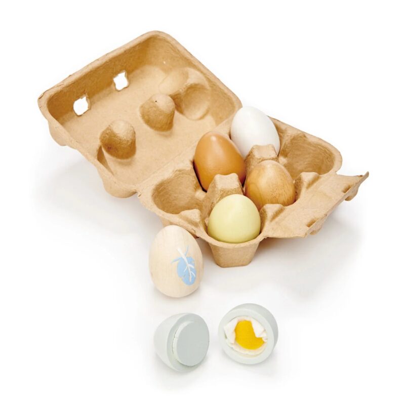 Belliani Wooden Egg Toy Set – Pretend Play Kitchen Accessory - Image 2