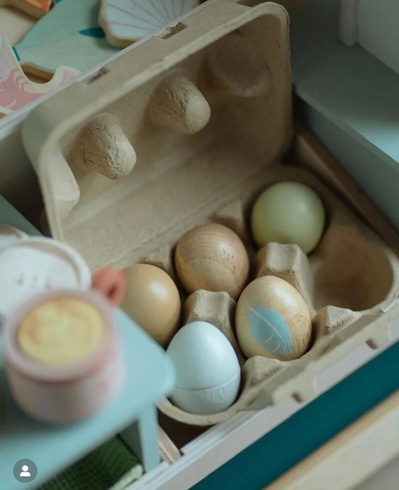 Belliani Wooden Egg Toy Set – Pretend Play Kitchen Accessory - Image 6